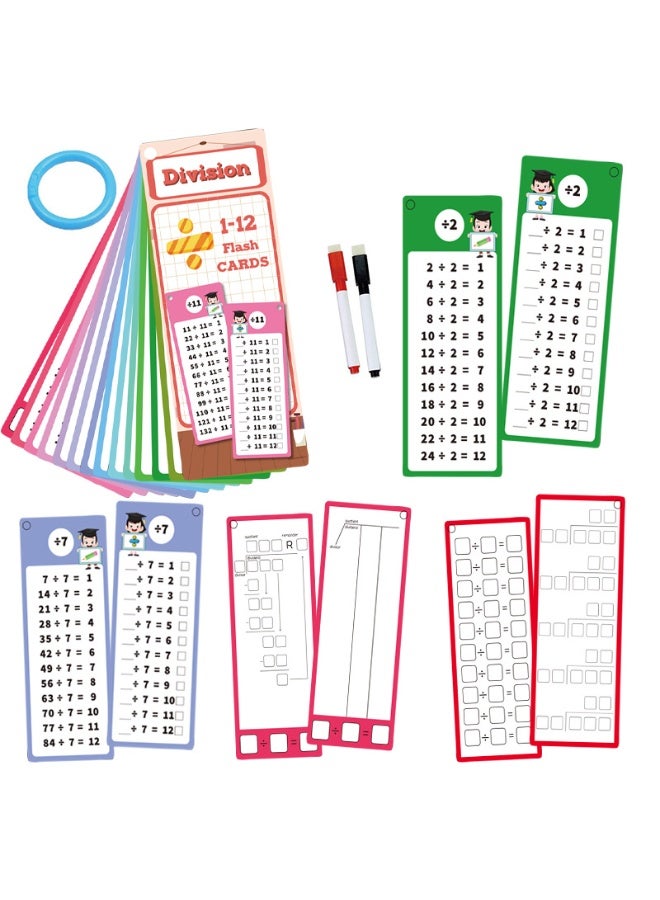 Capstro 4-in-1 Math Flash Cards for Kids – Addition, Subtraction, Multiplication & Division | Reusable Write Practice Cards for Early Math, Mental Arithmetic & Skill Building - Image 5